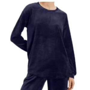 Hanro Favourites Long Sleeve Sleep/Lounge Top Intense Blue XS N…